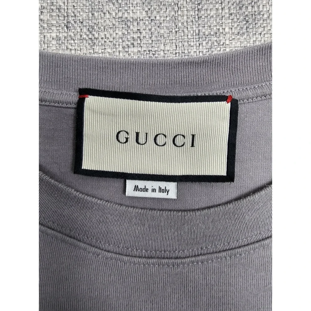Gucci Shirt Mens XL Gray Green Mask Manifesto Back Slogan Made In Italy
